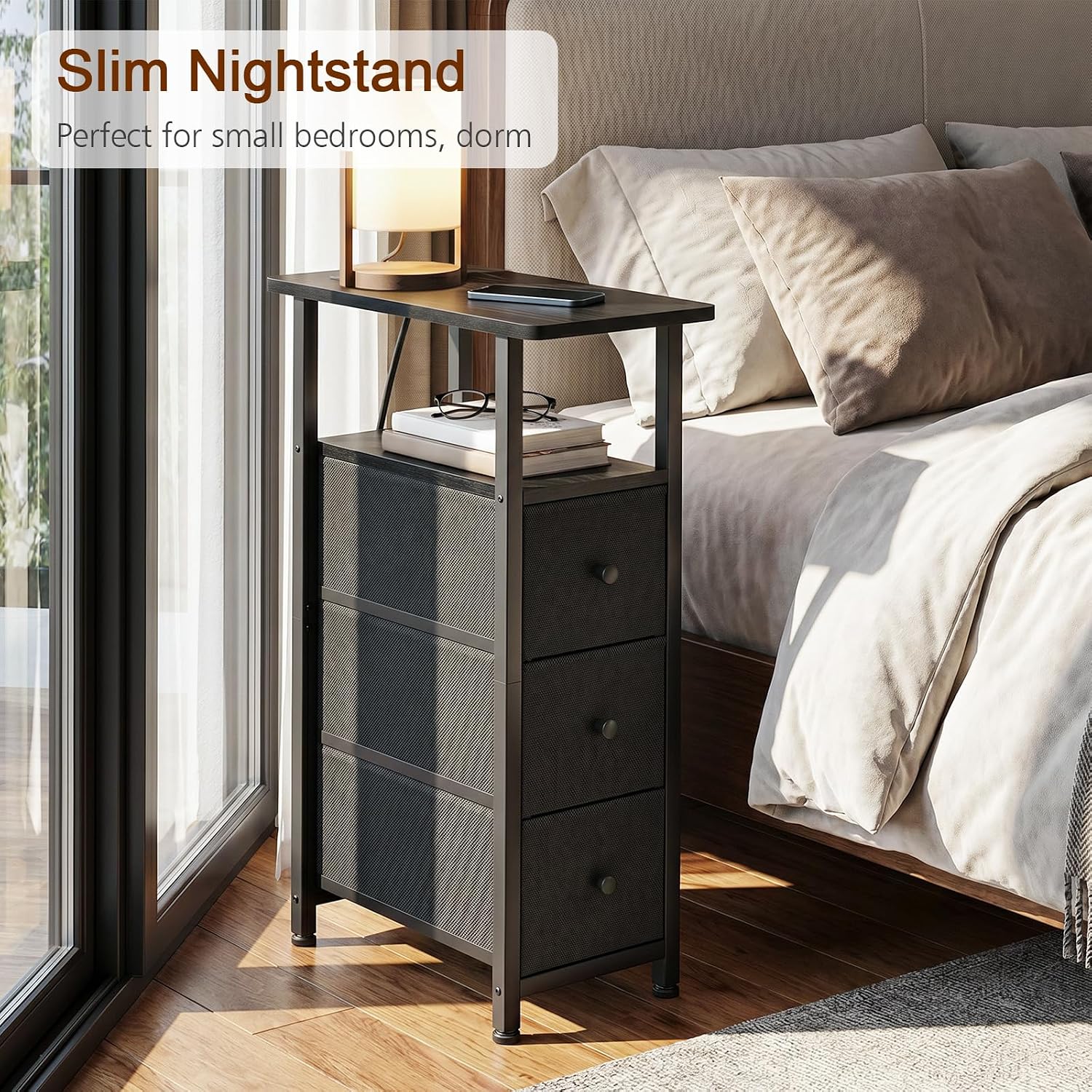 Thumbnail 5 de LOAKEKEL Narrow End Table, 15.75 × 7.87 × 27.55 Inches