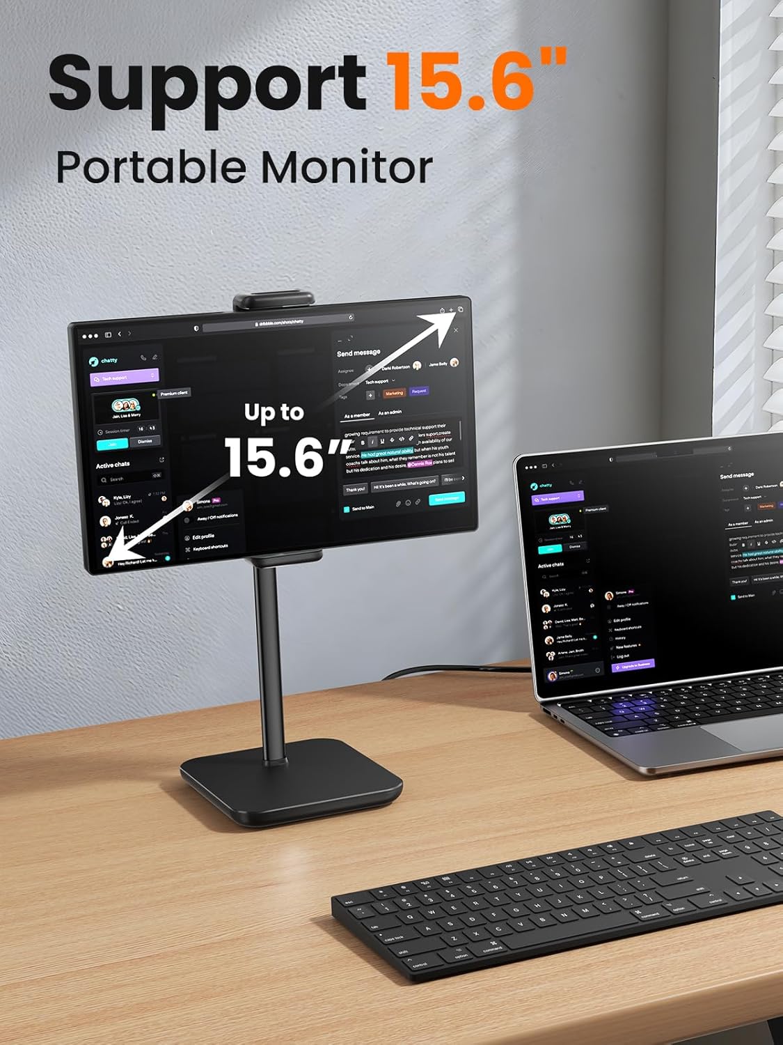 Thumbnail 1 de tounee Height Adjustable Tablet Stand with 1.6 kg Support – Portable, Ergonomic & Compatible for 11.9–39.6 cm devices