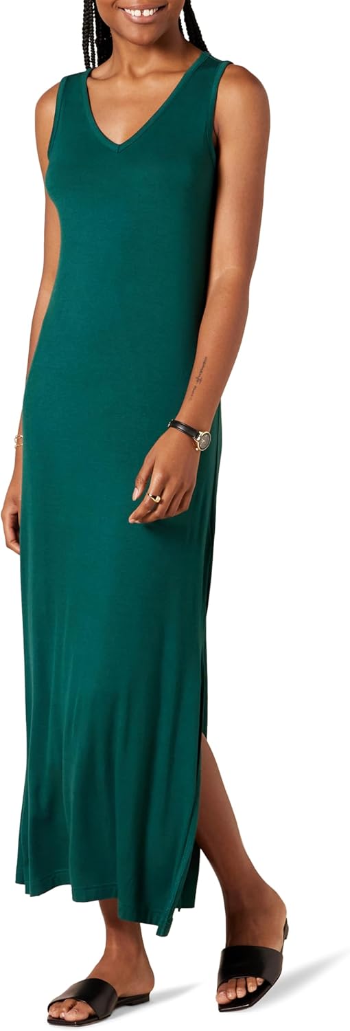 Thumbnail 4 de Amazon Essentials Women's Side-Slit V-Neck Jersey Maxi Dress