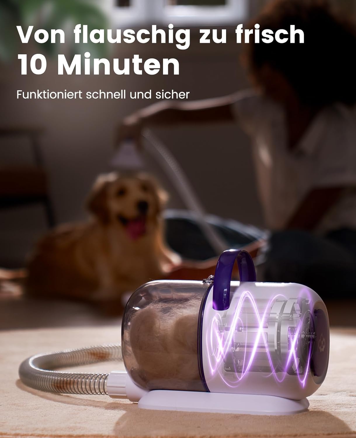 Thumbnail 5 de oneisall Hundestaubsauger mit Bürste (12000 Pa) und 4 Pflegewerkzeugen für Tierhaare