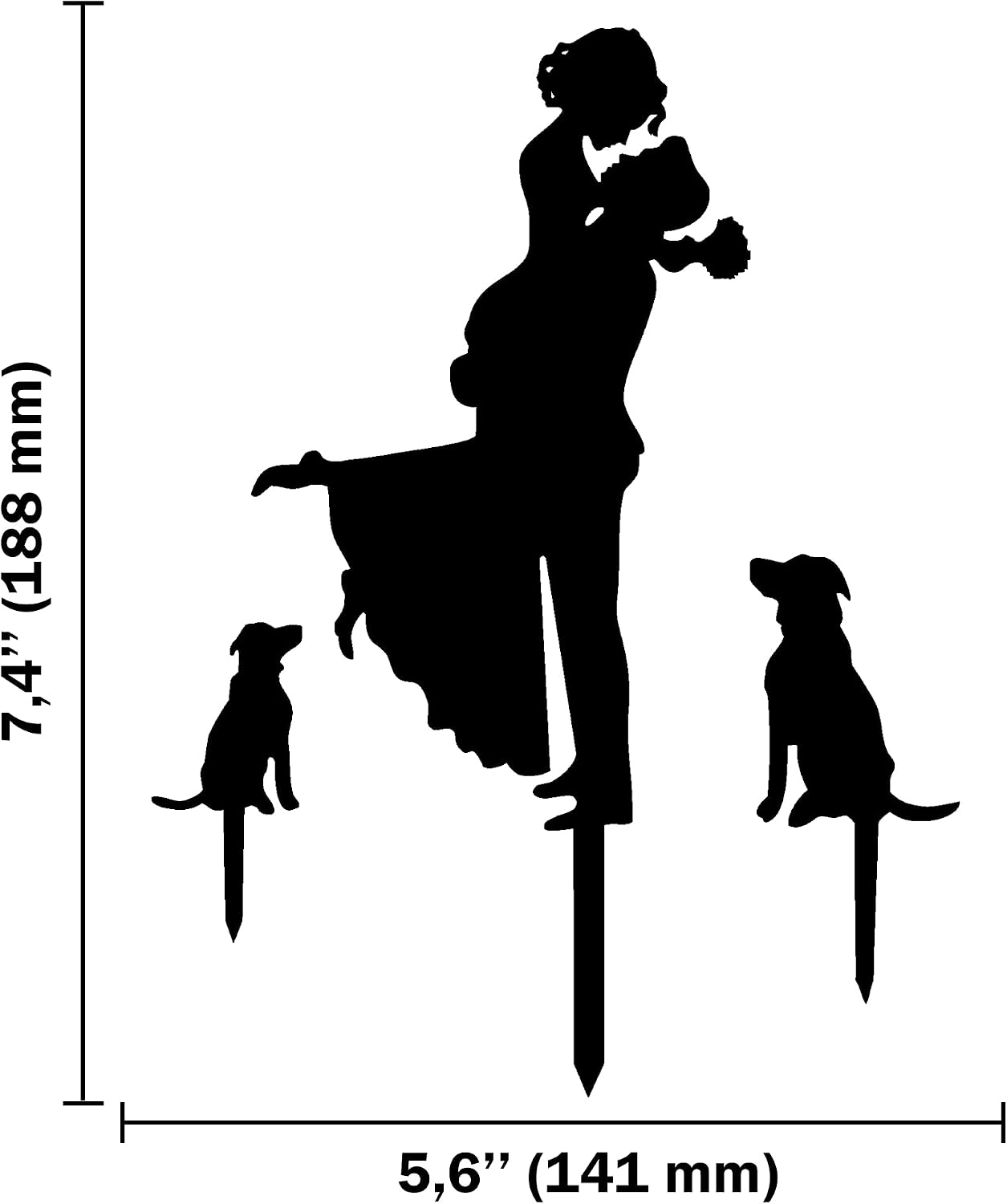Thumbnail 1 de CARISPIBET Groom Lifts Bride with Two Dogs Cake Topper – Acrylic, 7.4" High