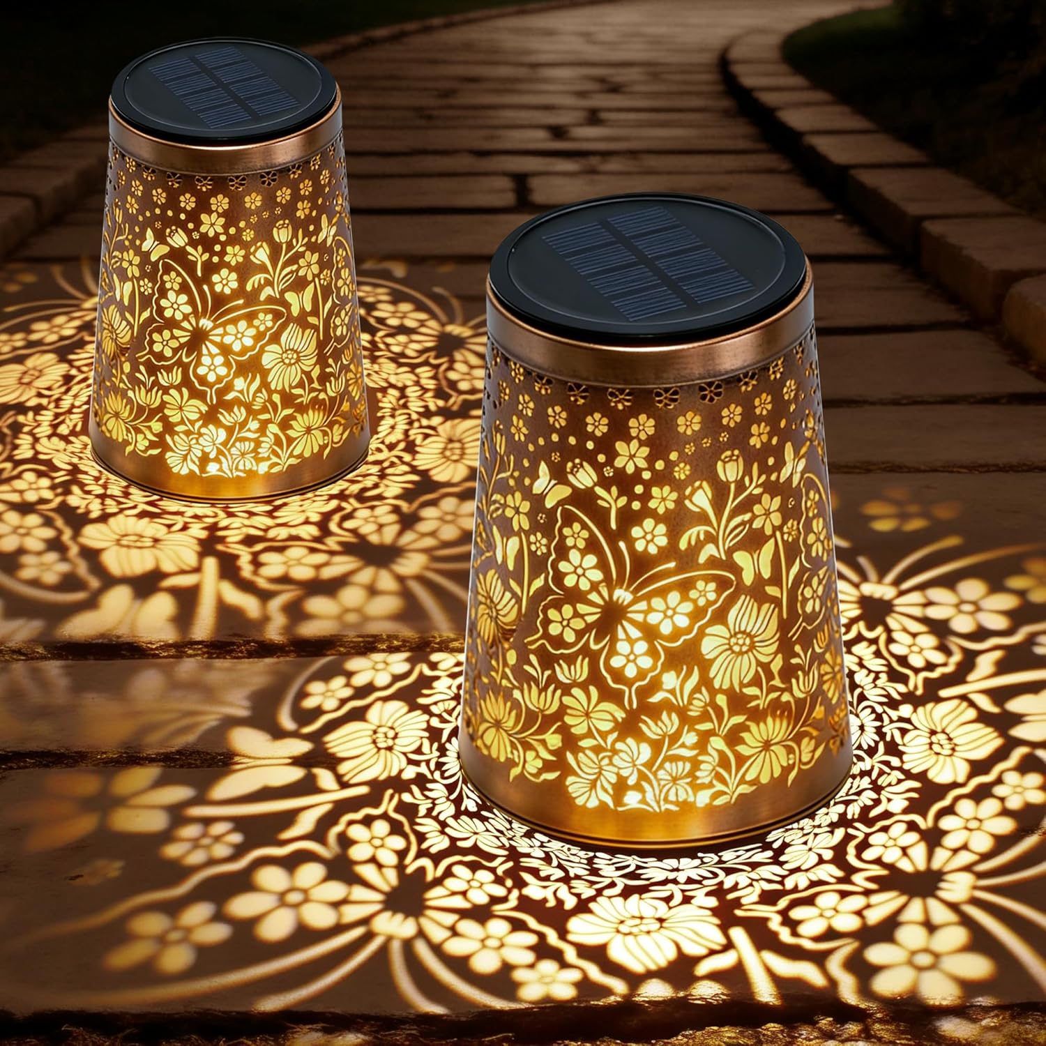 Thumbnail 6 de Solar Lanterns for Outside 4 Pack: Butterfly Garden Lights for Patio, IP65 Waterproof Outdoor Decor