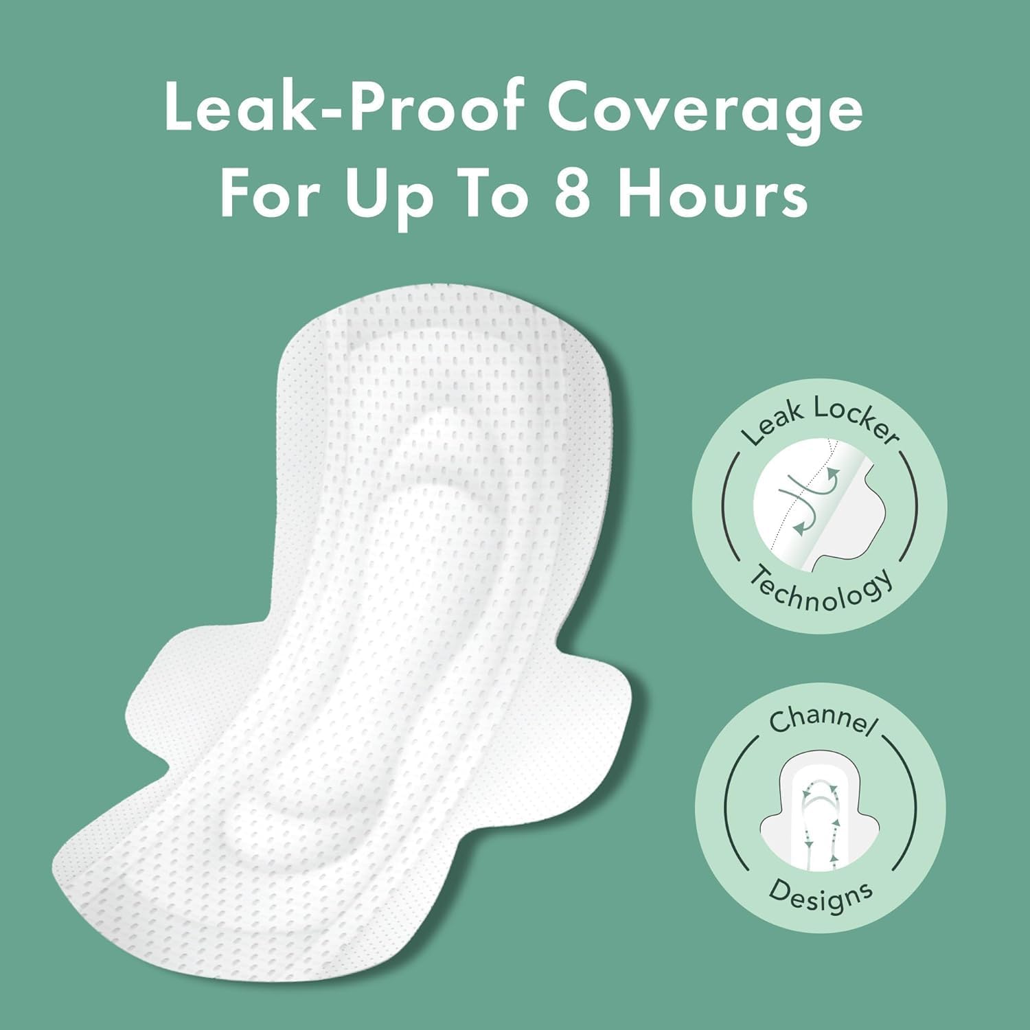 Detalle de Rael Serviette Hygiénique en Coton Bio - Flux Modéré avec Ailettes, Ultra Fine, Hypoallergénique et Sans Parfum (Régulier, 56 serviettes)
