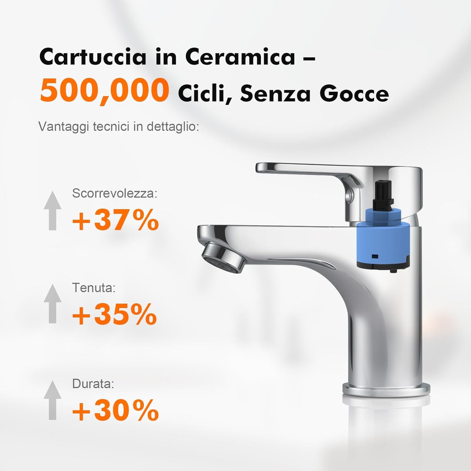 Thumbnail 3 de GRIFEMA Rubinetto Bagno Lavabo Monocomando G3/8, Cromo – G11003