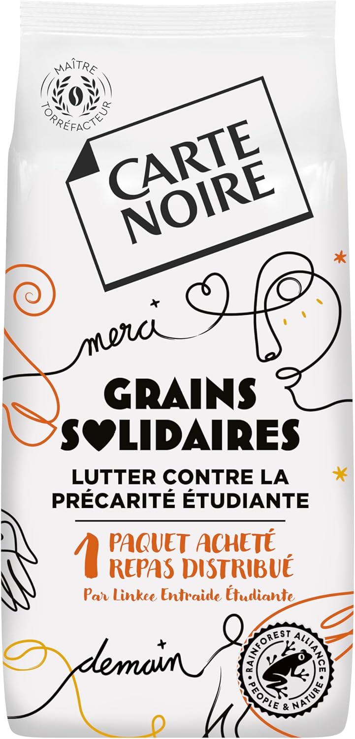 Detalle de CARTE NOIRE Grains Solidaires Intensité 7 – 500 g, 100% Arabica et Rainforest Alliance