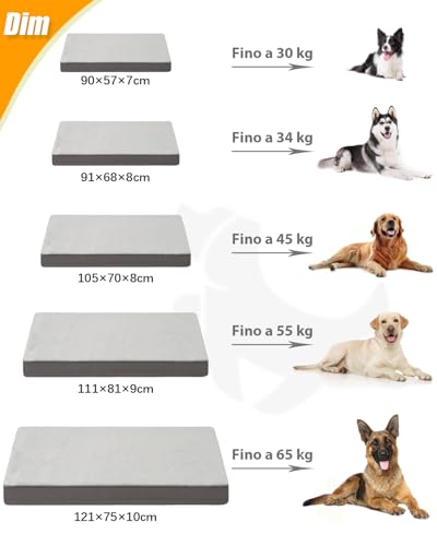 Detalle de KSIIA Ortopedico Cuccia Cane Interno 104x68 cm – Cuscino Grande a Forma di Uovo