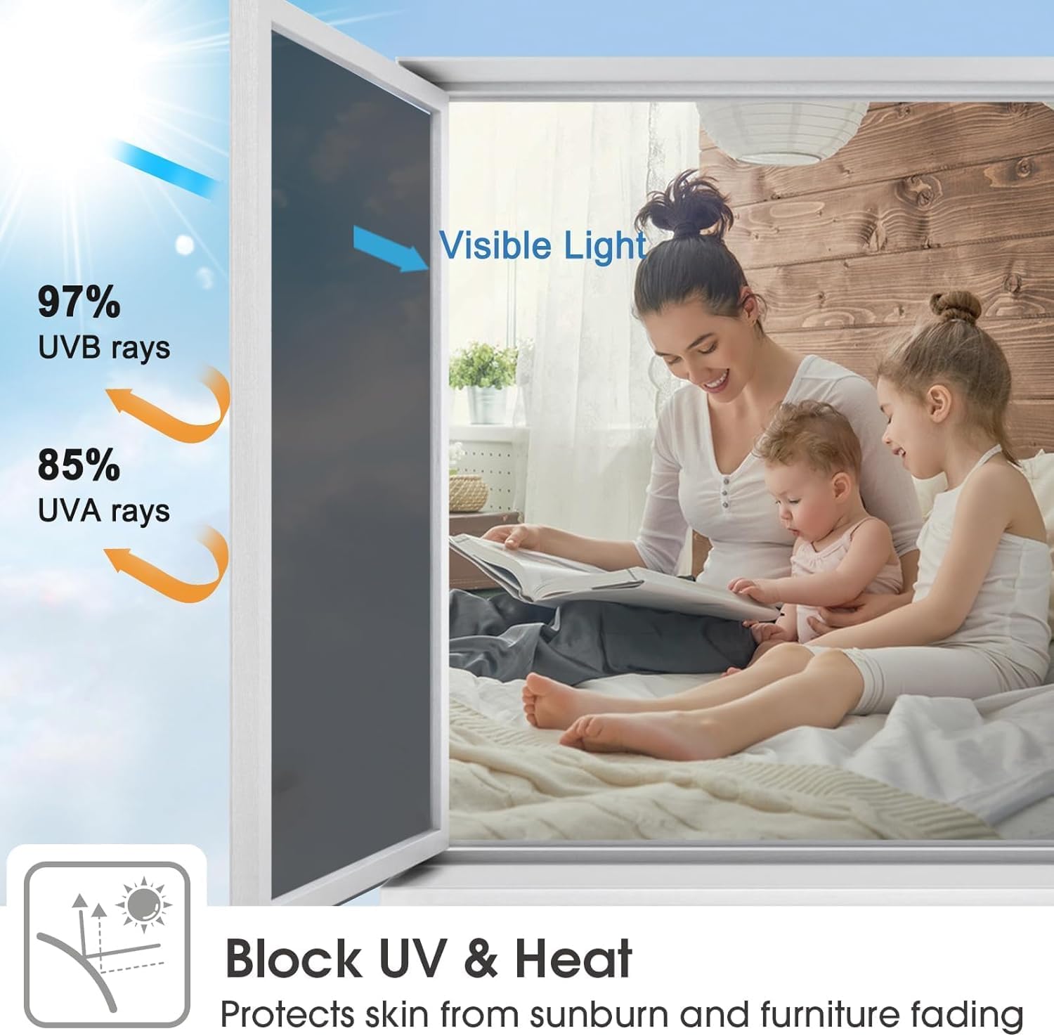 Detalle de Film miroir pour fenêtre 60x400 cm – Privacy et protection UV/Chaleur avec accessoires d’installation