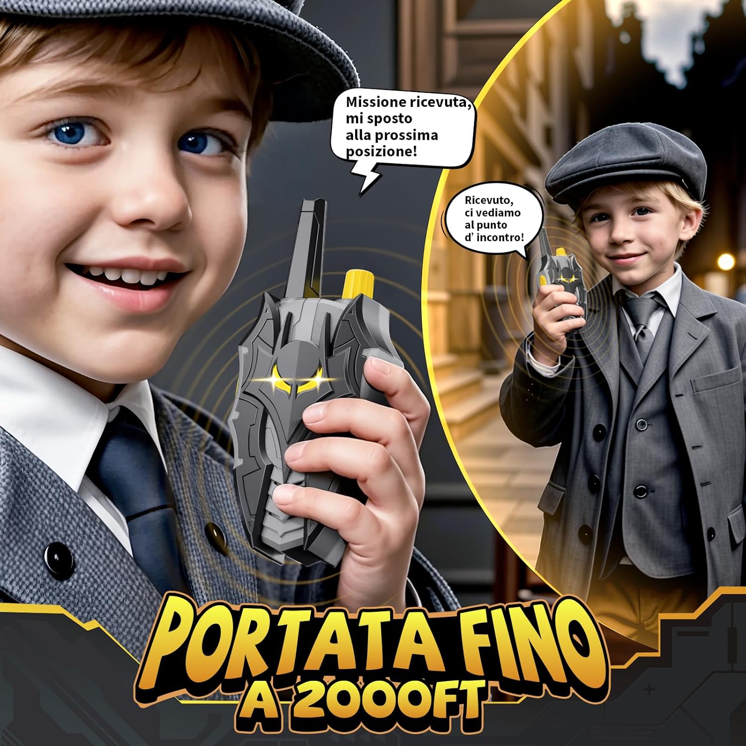 Detalle 2 de Walkie talkie bambini pipistrello 2000FT