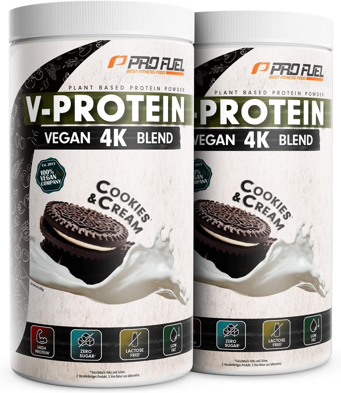 Detalle de Vegan Protein Pulver Cookies & Cream 750g