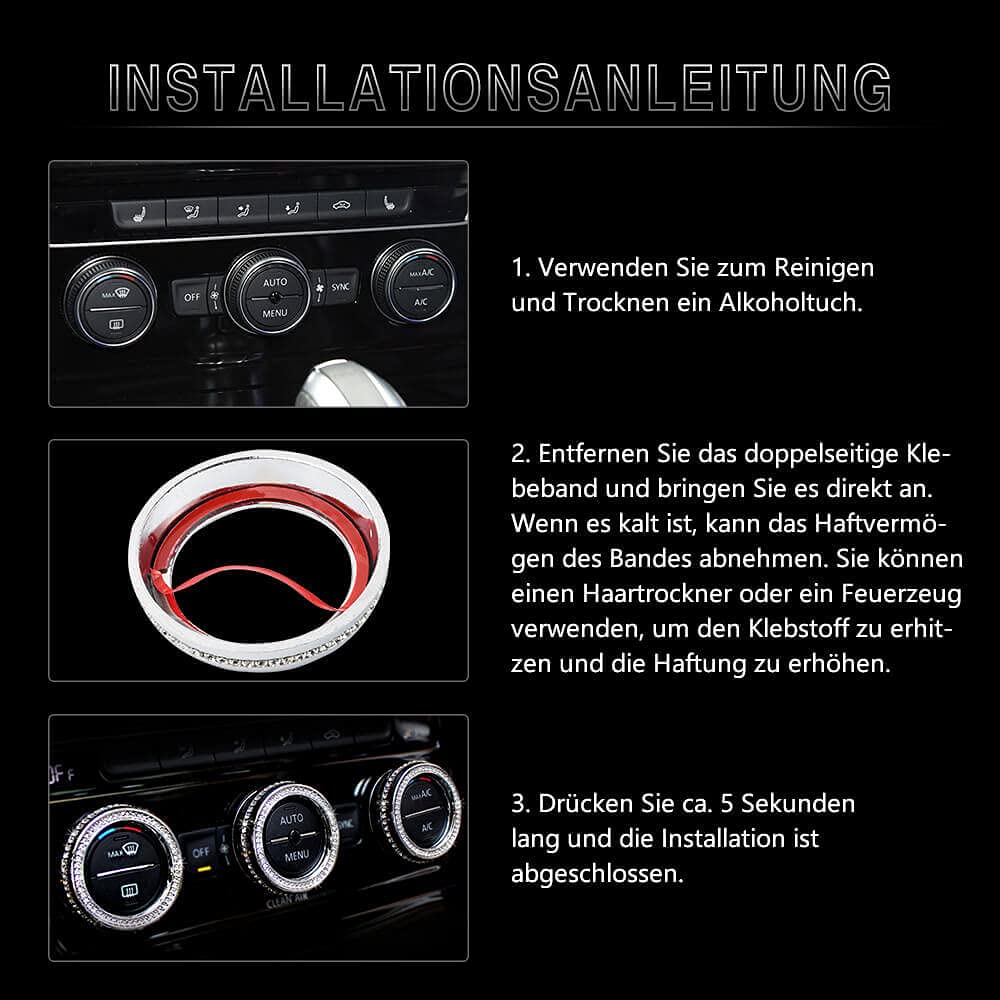 Thumbnail 6 de BlingOOSE Glitzer Knopfabdeckung VW Klimabedienung