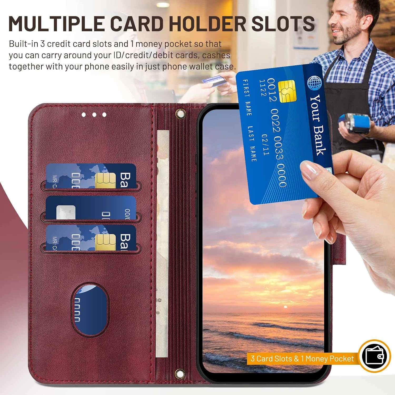 Detalle de JanCalm Wallet Phone Case for Galaxy A17 5G