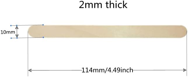 Detalle 2 de ZHIYE Natural Wooden Lollipop and Craft Sticks, 300 Pieces, 114 × 10 × 2 mm