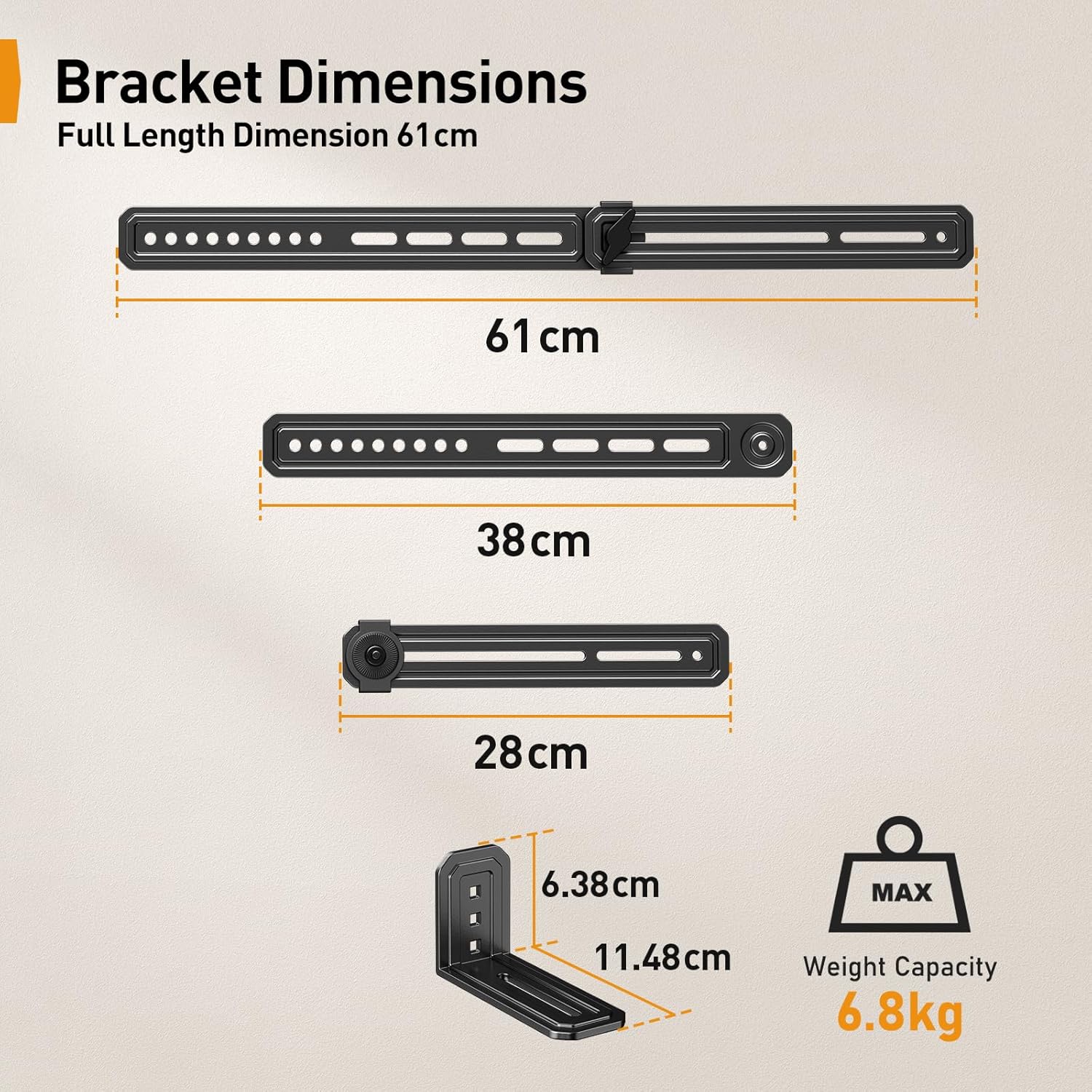 Thumbnail 2 de Perlegear Soundbar Halterung PGSM04B – Wandhalterung für Soundbar über/unter TV bis 6,8 kg