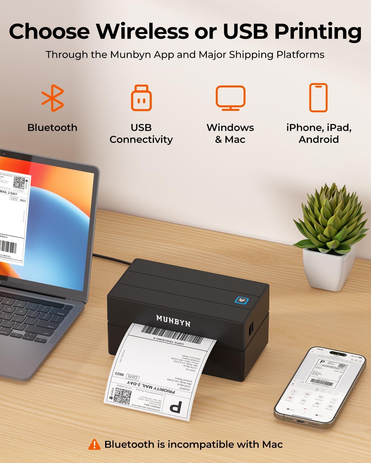 Thumbnail 2 de MUNBYN 130B thermal label printer 4x6 with 25 labels 🖨️
