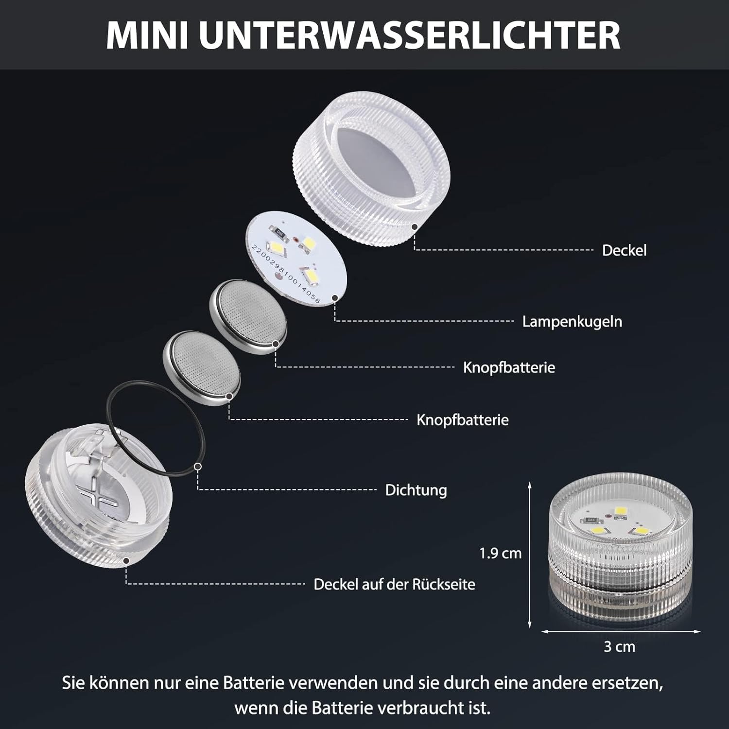 Thumbnail 5 de LUXJET Mini Unterwasser LED Teelichter 20er-Pack