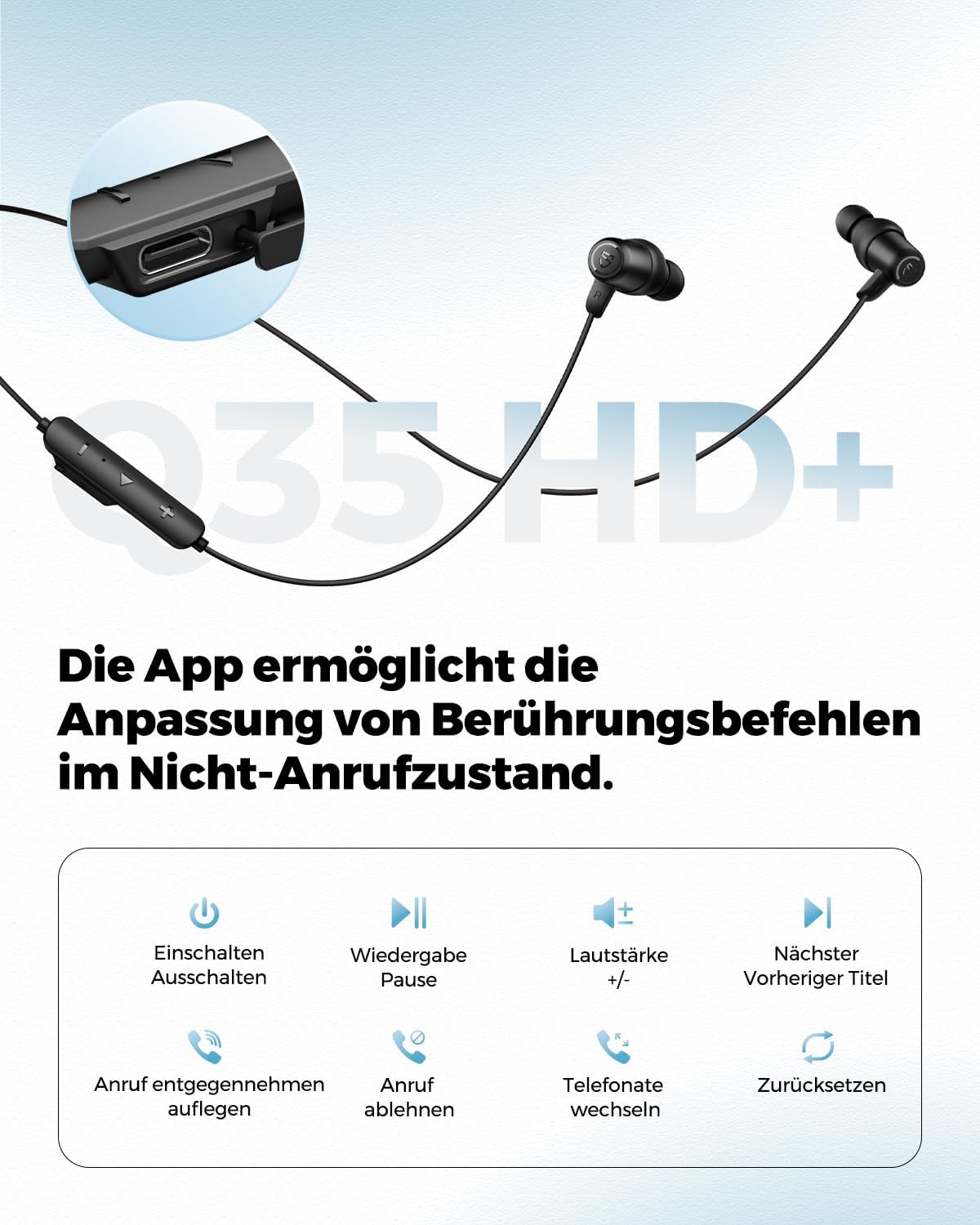 Thumbnail 5 de SoundPEATS Q35 HD+ In-Ear Bluetooth 5.2 Kopfhörer, 17 Std