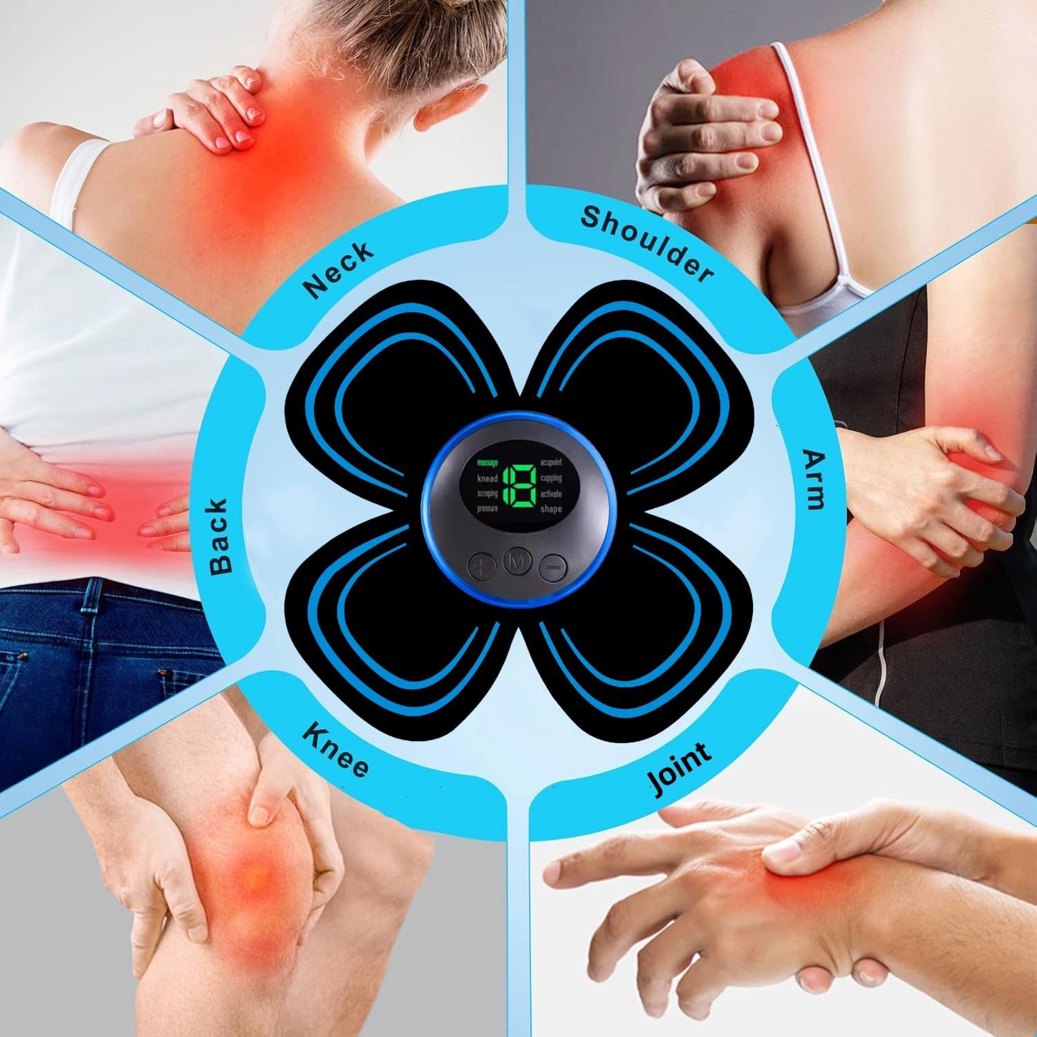 Detalle de TENS EMS pain relief machine, 19 levels