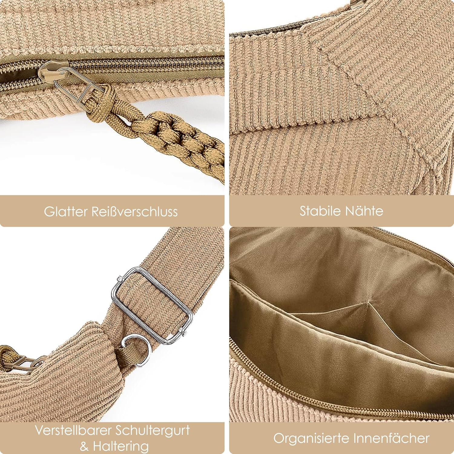 Thumbnail 4 de Micmores Moon Bag aus Cord – Crossbody mit iPad-Fach, Modell 2026