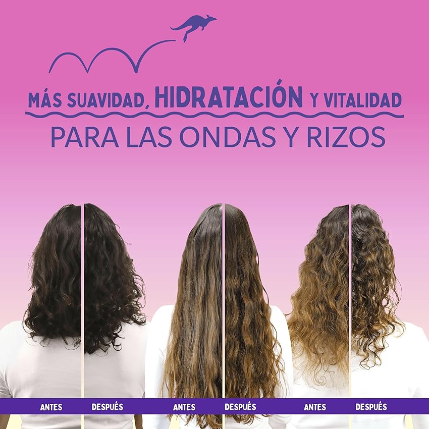 Detalle de Aussie Bouncy Curls Champú 1000ml 🌀 Hidratación y Limpieza Natural