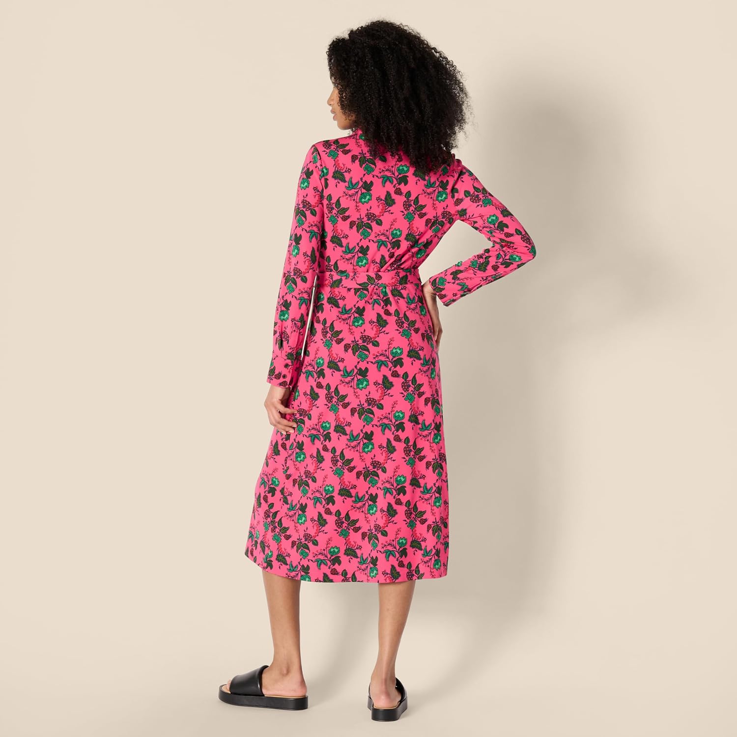 Thumbnail 2 de Amazon Essentials Women's Regular Fit Long Sleeve Matte Jersey Collared Smart Midi Shirt Dress