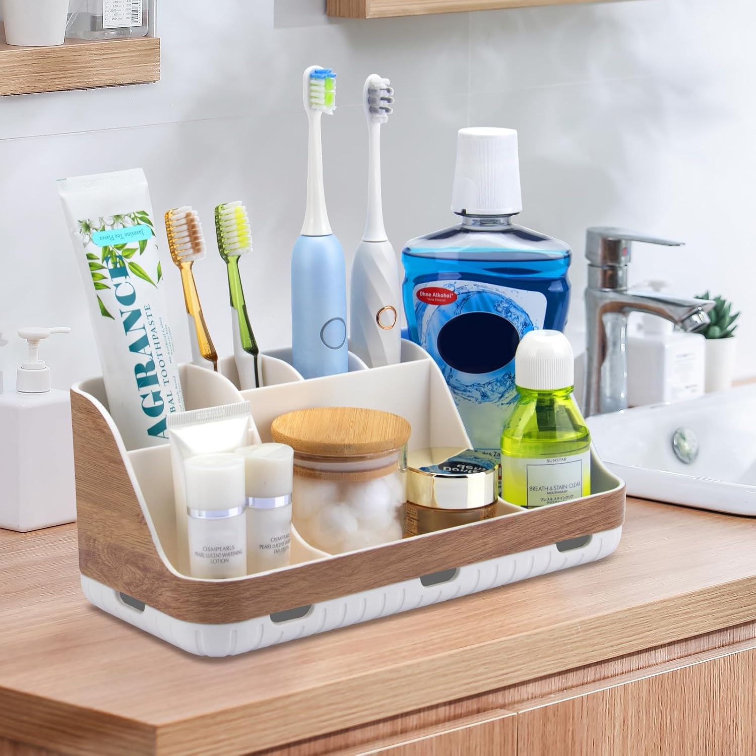 Detalle 2 de GFWARE Bathroom Organizers and Storage 7-Compartment Toothbrush Holder