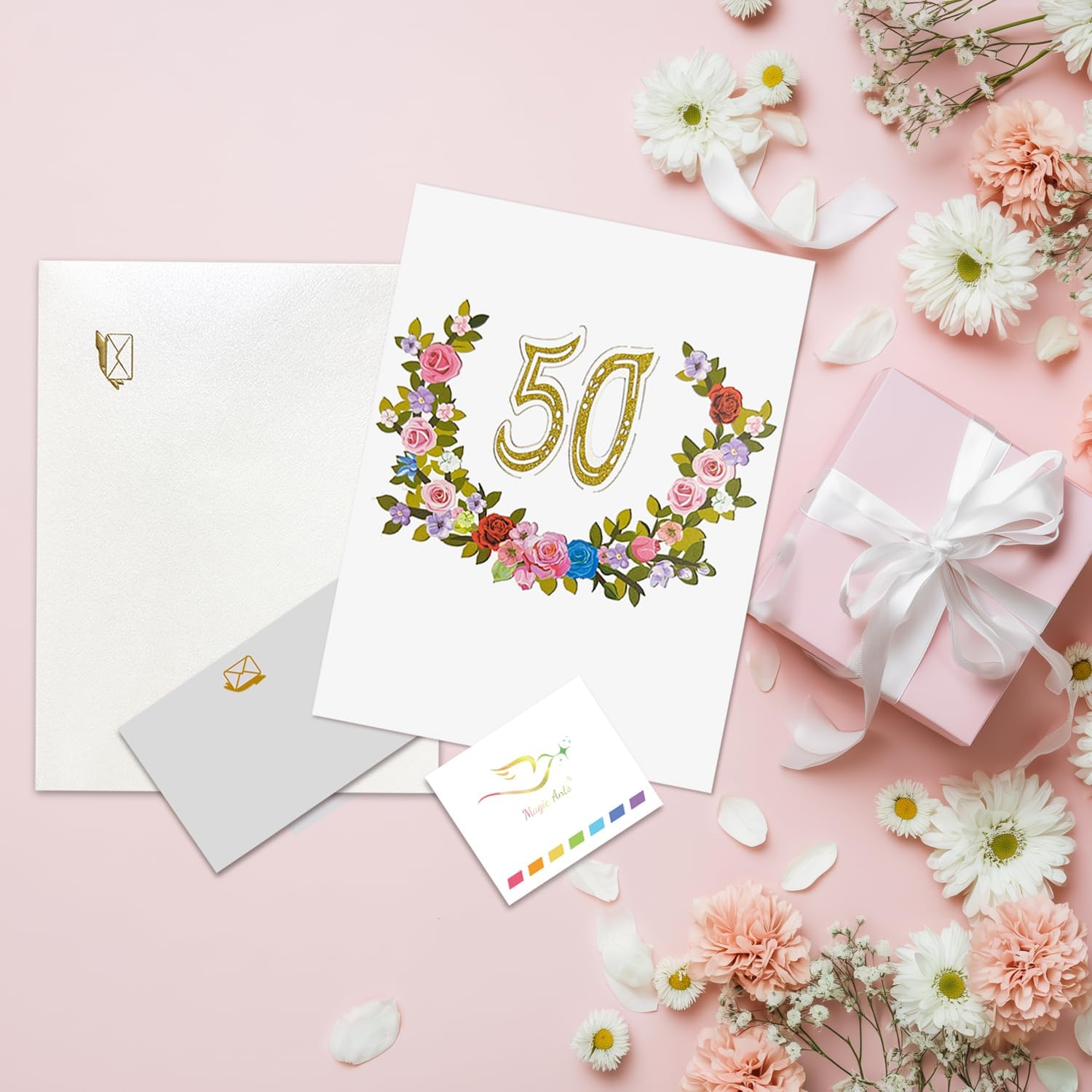 Thumbnail 5 de 3D Pop-Up Karte 50 Jahre mit Gartenmotiv