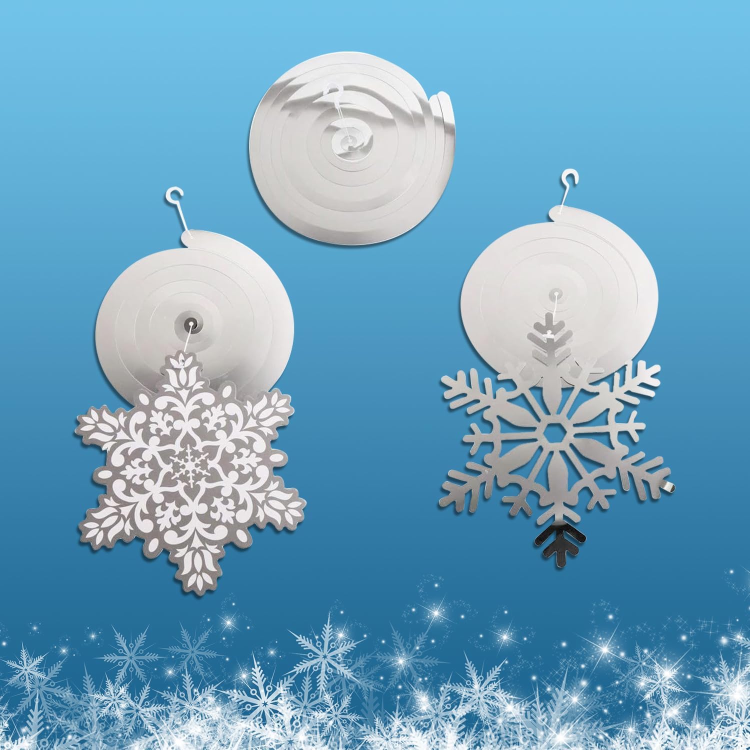 Thumbnail 3 de MVP DEC SWIRL SNOWFLAKE HANGIG: Deko-Spiralen mit Schneeflocken-Anhängern (30-teilig)
