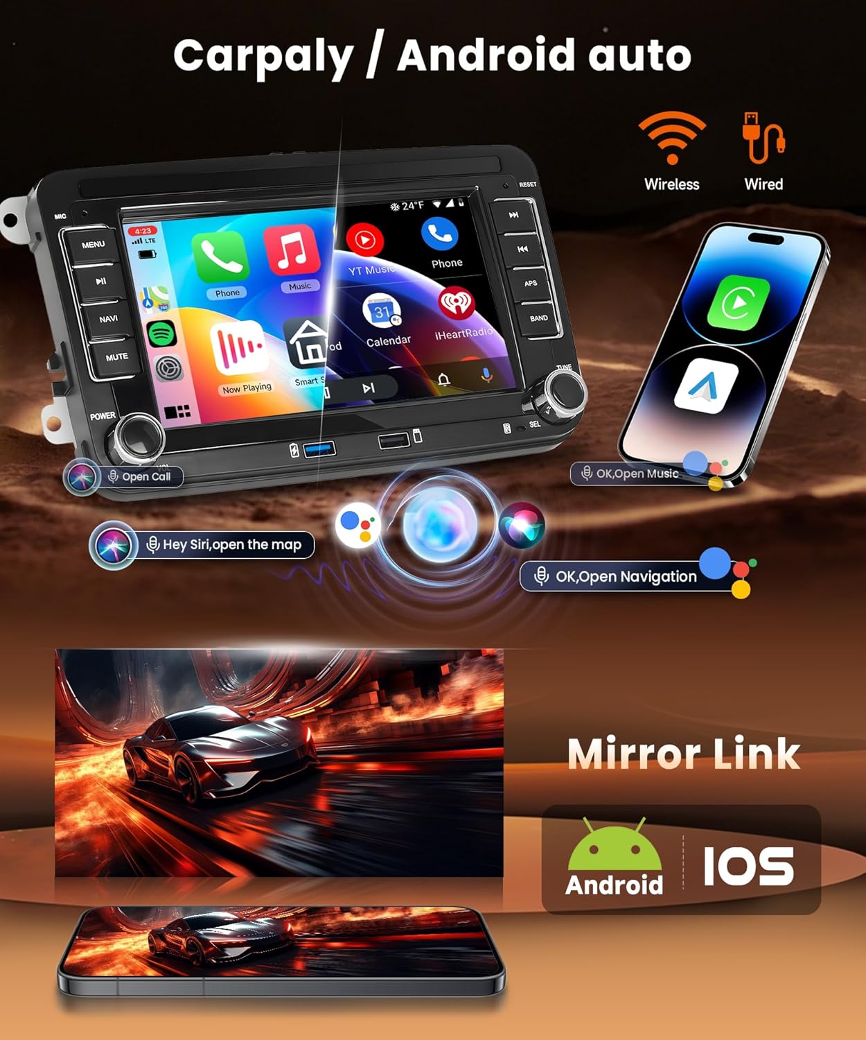 Thumbnail 2 de VECHTEL Radio Android 8N 6G+128G para VW