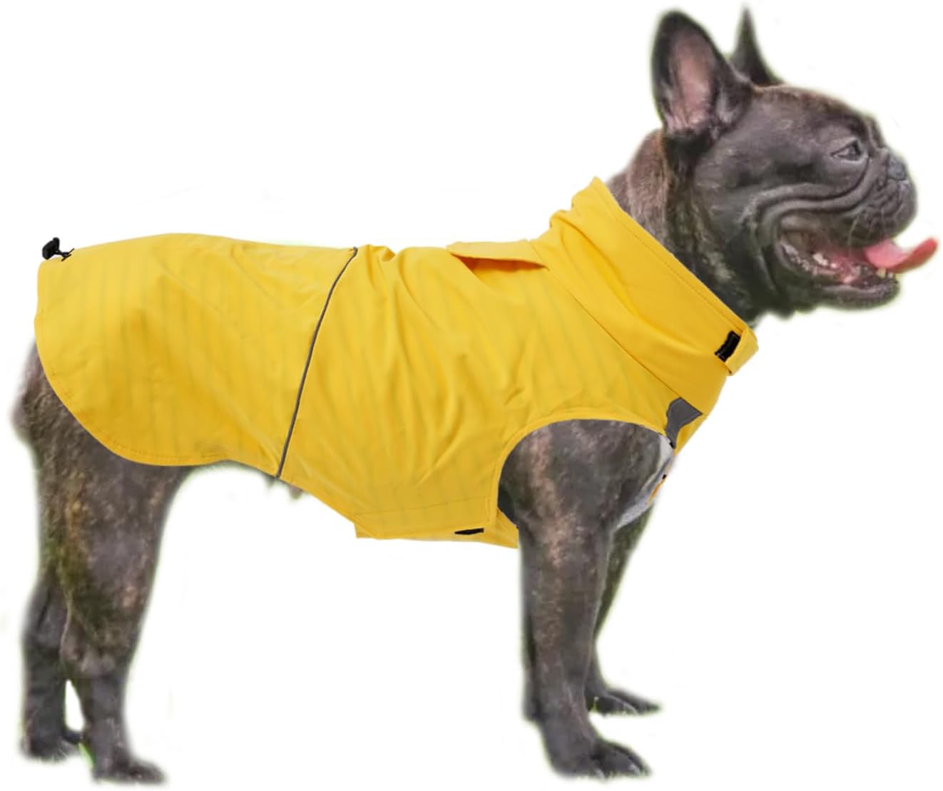 Detalle de Morezi Dog Raincoat Rain Jacket Poncho (Yellow, Size S) – Reflective Stripe, Underbelly Protection