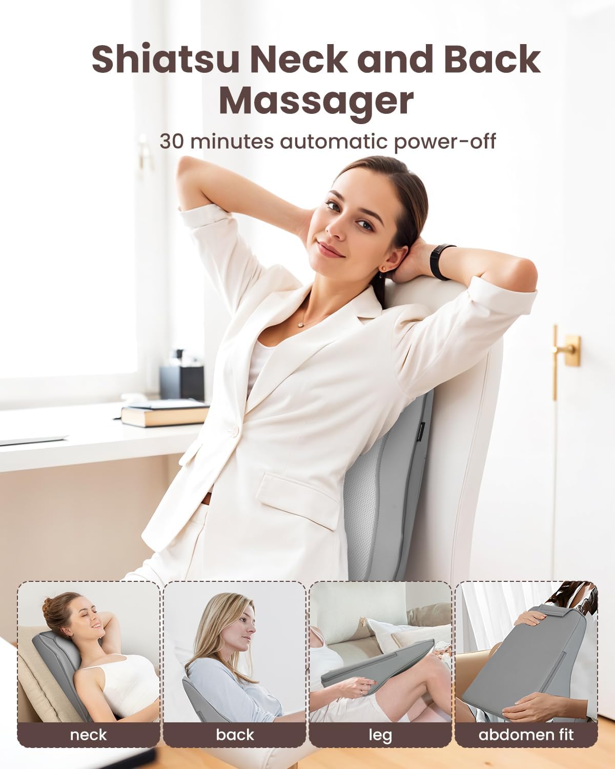 Thumbnail 5 de COMFIER Masajeador Shiatsu 4D con calor y terapia muscular🌀