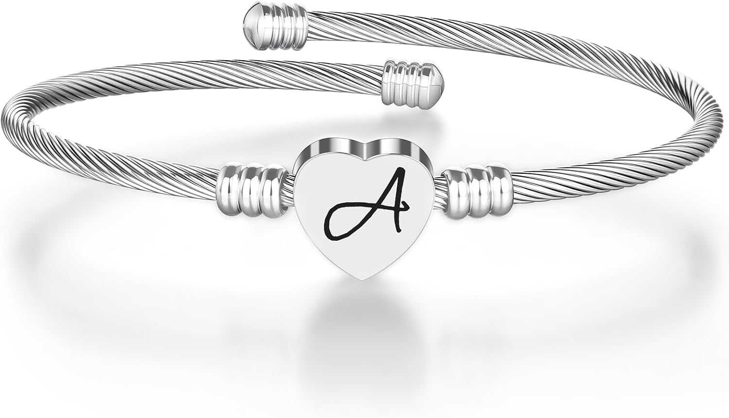 Detalle de AOOSU Bracciale Argento Donna Cuore regolabile