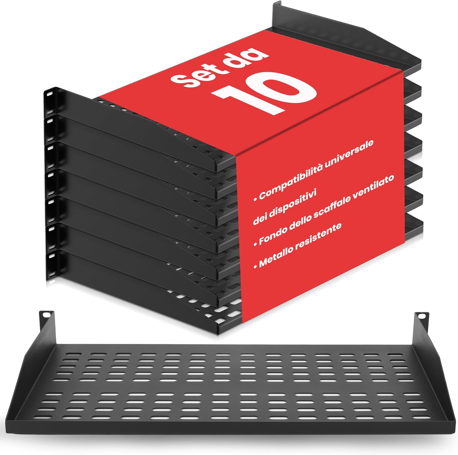 Detalle de Mensole rack Pyle 48,3 cm 1U, 50 kg