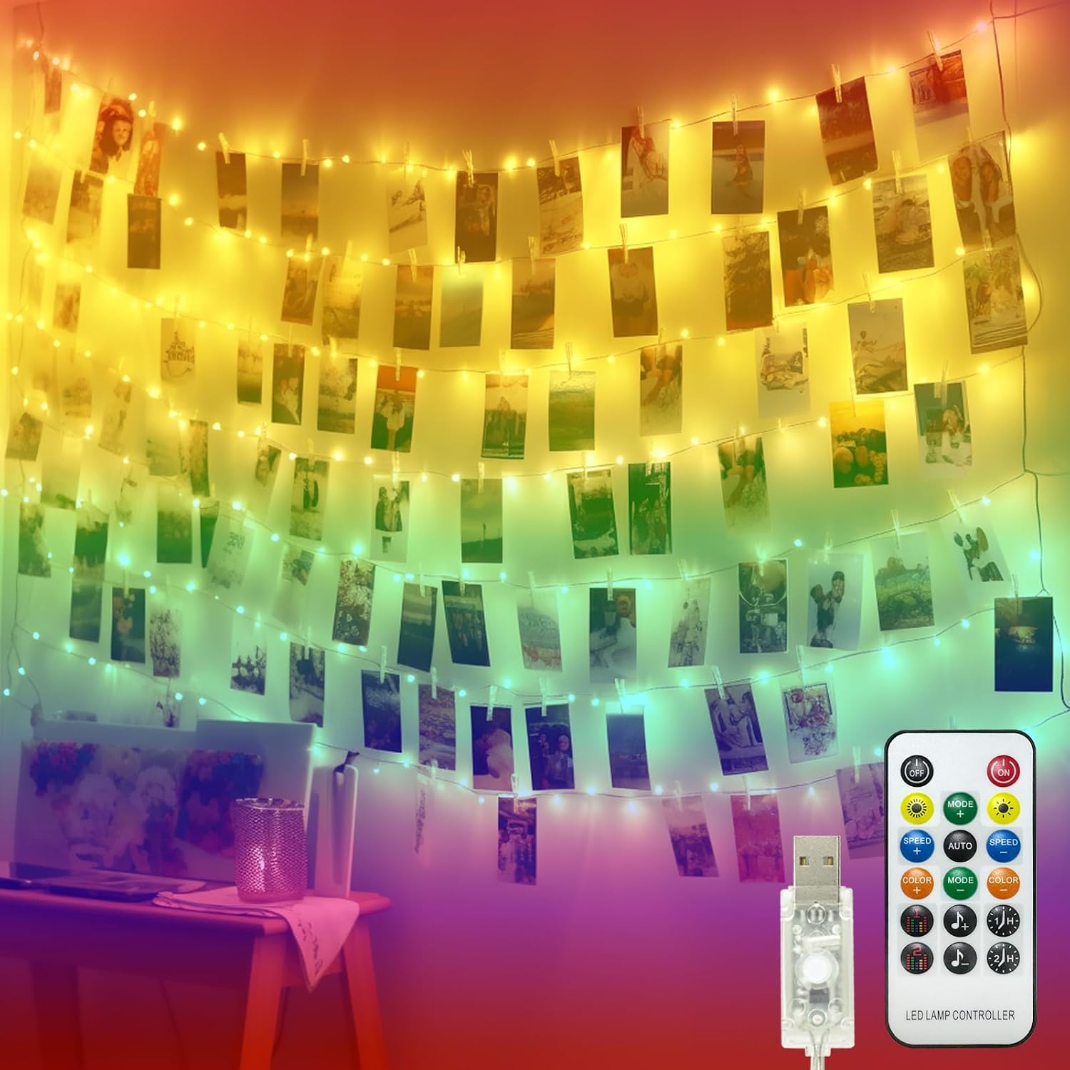Detalle de Kolpop Photo Clip String Lights Multicolor 5M 50LED