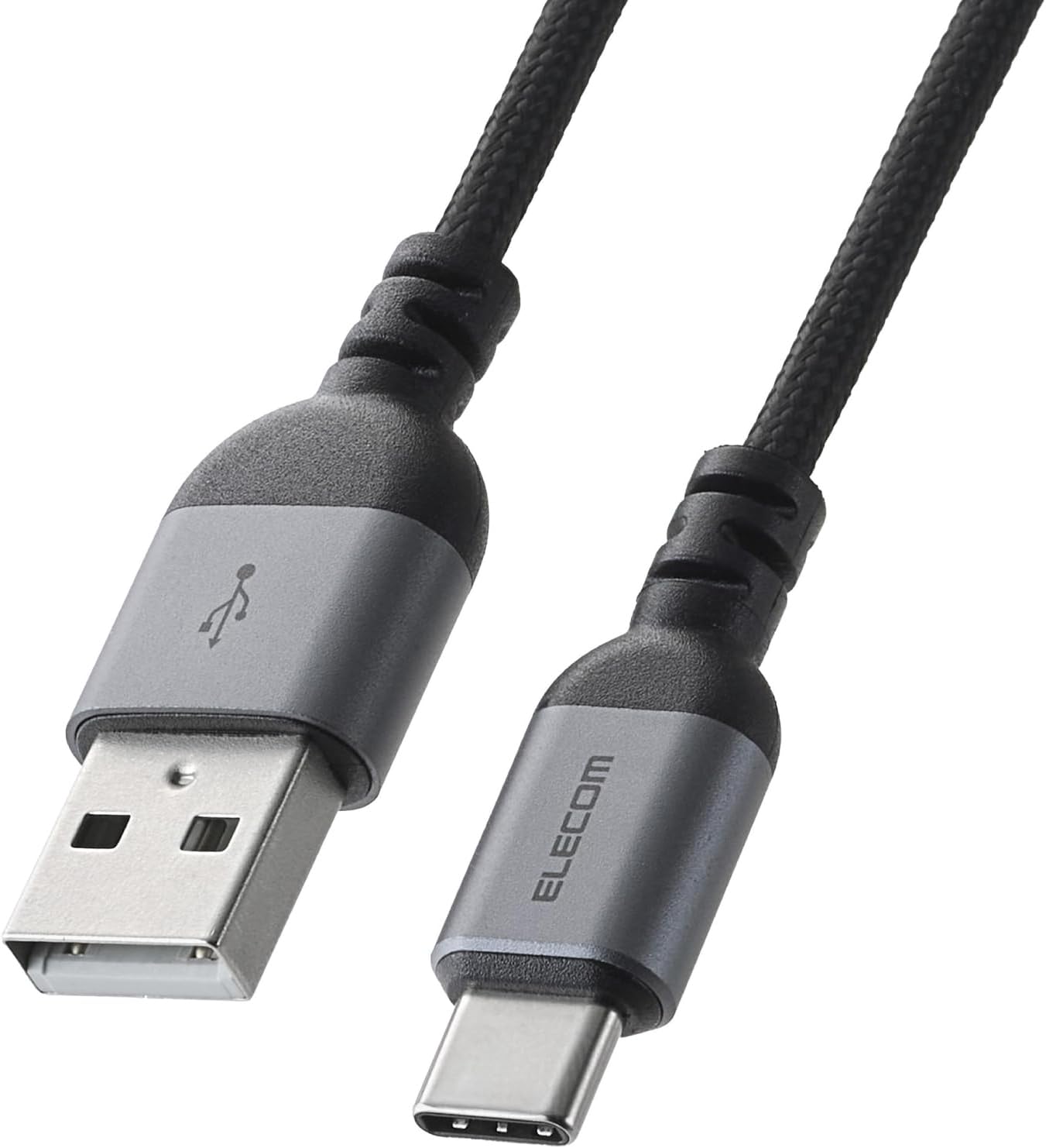 Detalle de エレコム MPA-ACECAN10BK USB-A to USB Type-Cケーブル ナイロンメッシュ・最大15W・1m
