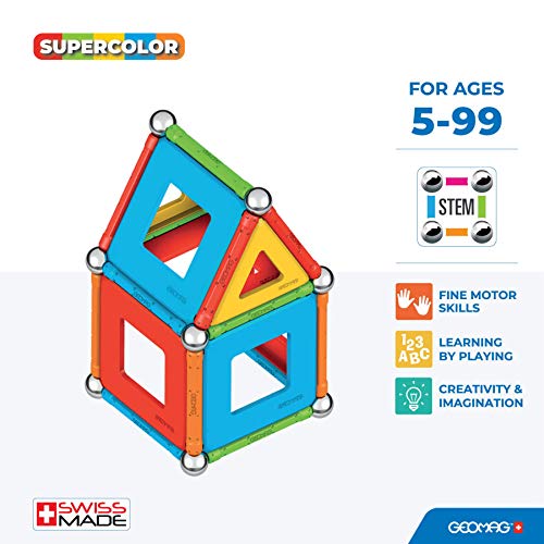 Detalle 2 de Geomag Supercolor Costruzioni Magnetiche per Bambini - Linea Green, 52 Pezzi