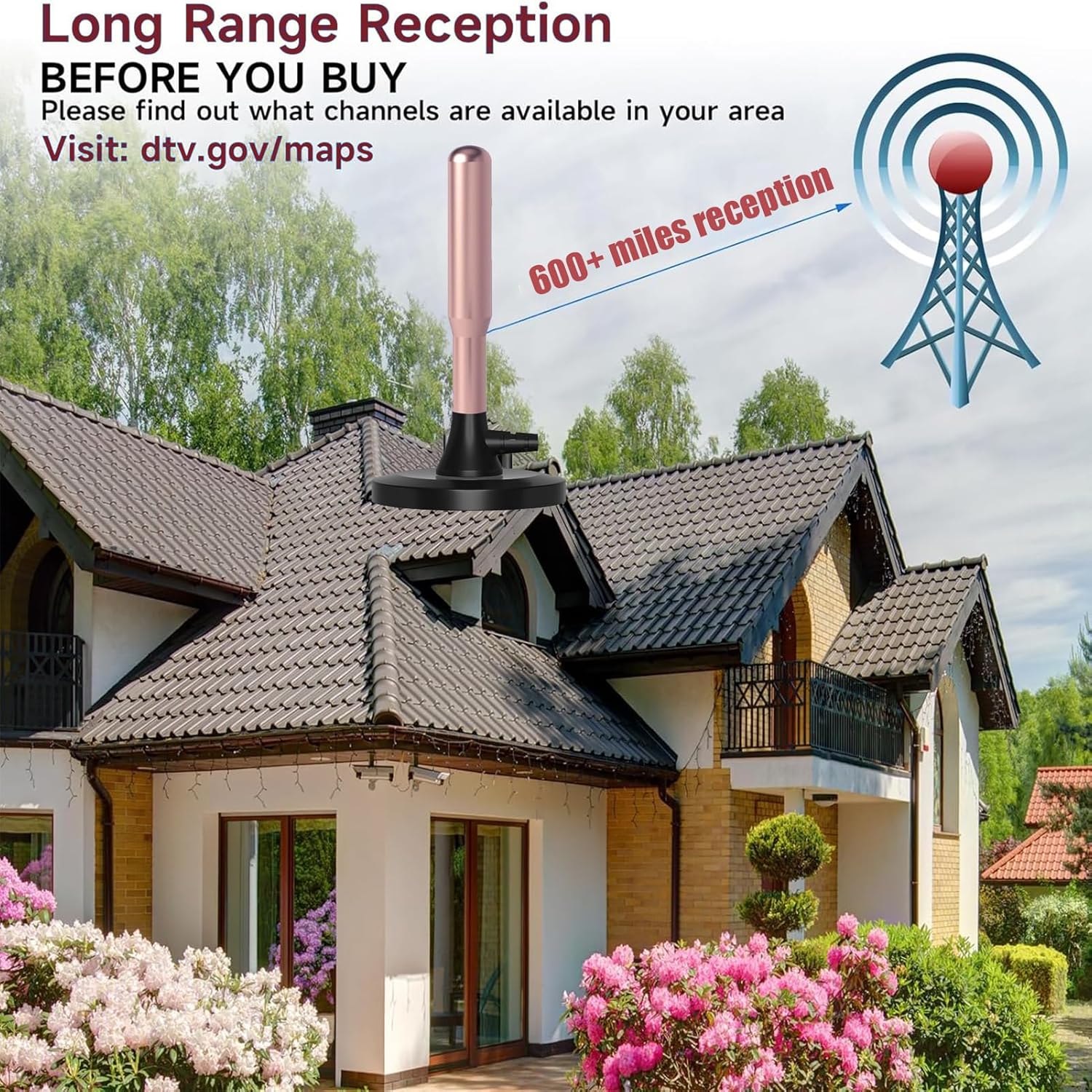 Detalle 2 de TV Aerial - Freeview Digital TV Antenna Indoor with 300+ Miles Range (UK) (I)