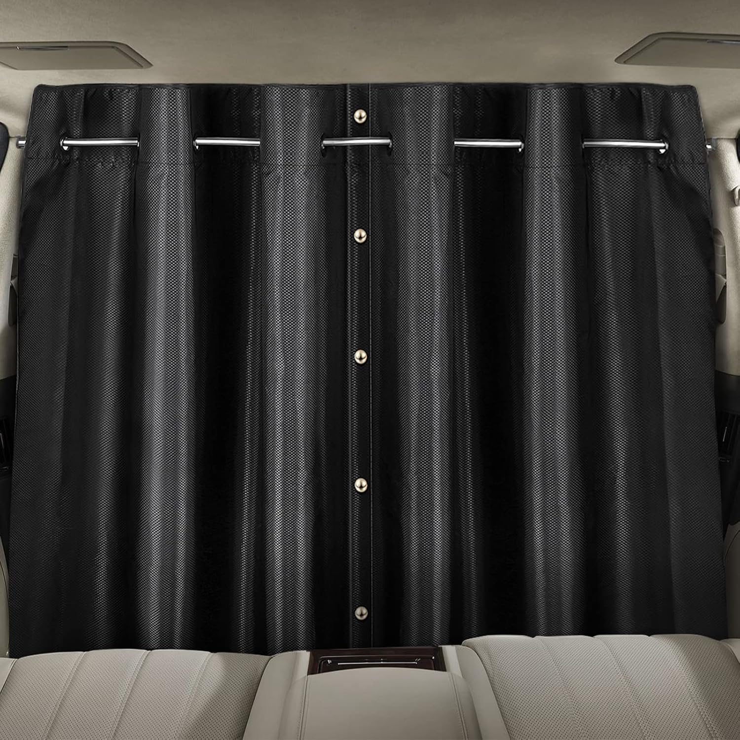 Detalle de ZATOOTO Campervan Car Divider Privacy Curtains (128 x 190 cm) – Blackout Oxford Fabric