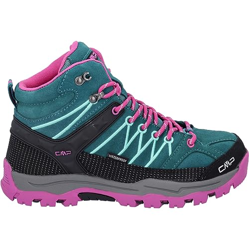 Detalle 2 de CMP Kids Rigel Mid Trekking Shoes Wp: Scarpe da trekking unisex per bambini e ragazzi in Lake Pink Fluo 37 EU