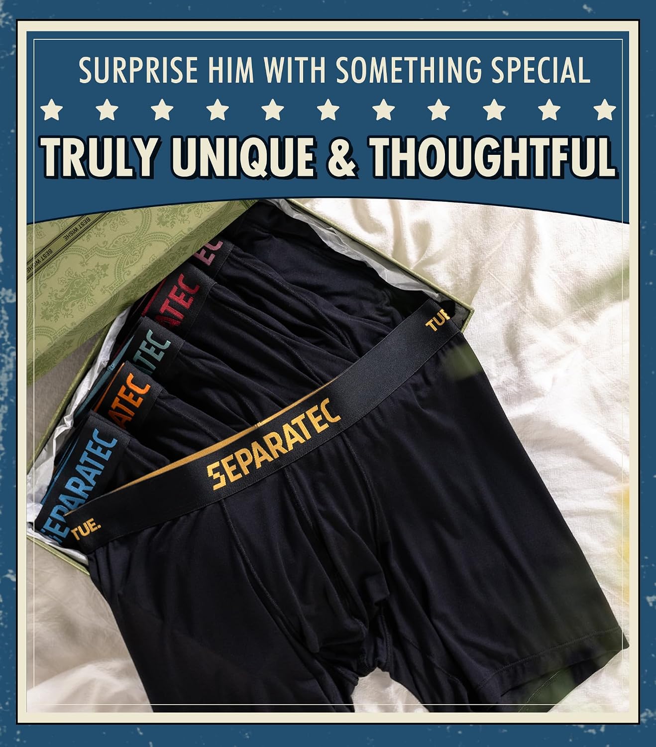 Detalle 2 de Separatec Dual Pouch Boxer Briefs, 7-Pack, Bamboo Rayon, Moisture-Wicking