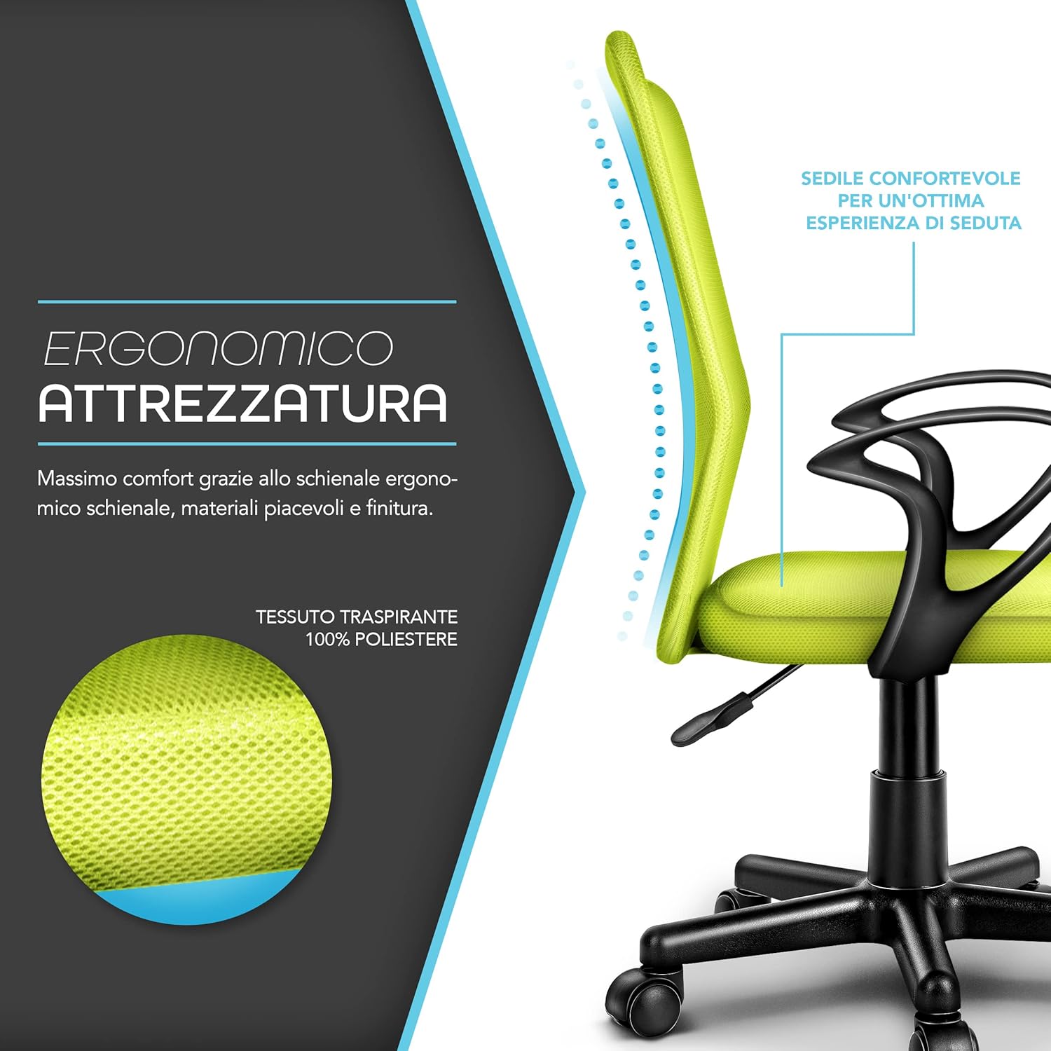 Thumbnail 4 de Sedia da Ufficio TRESKO: leggera, ergonomica e facile da montare