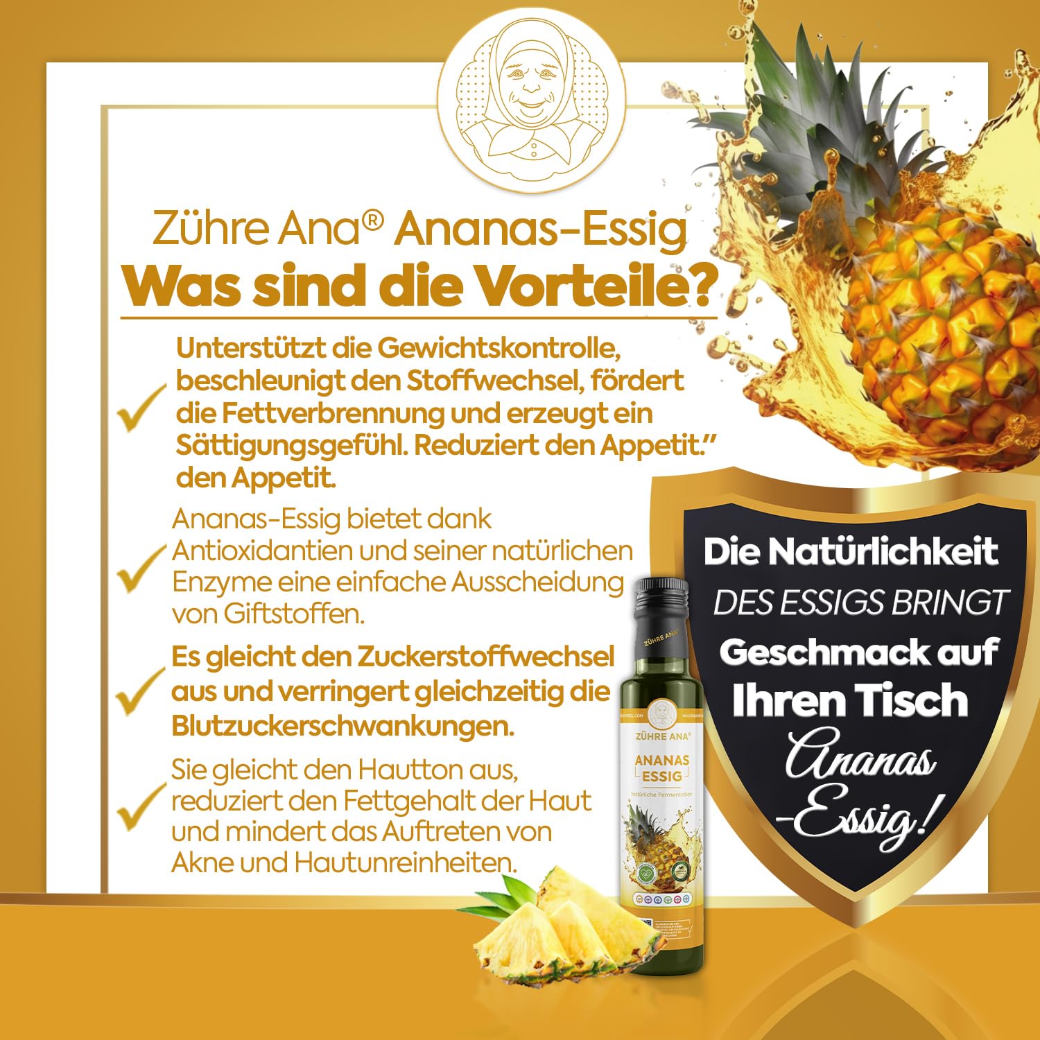 Thumbnail 4 de Zühre Ana Ananas-Essig – natürlich fermentiert