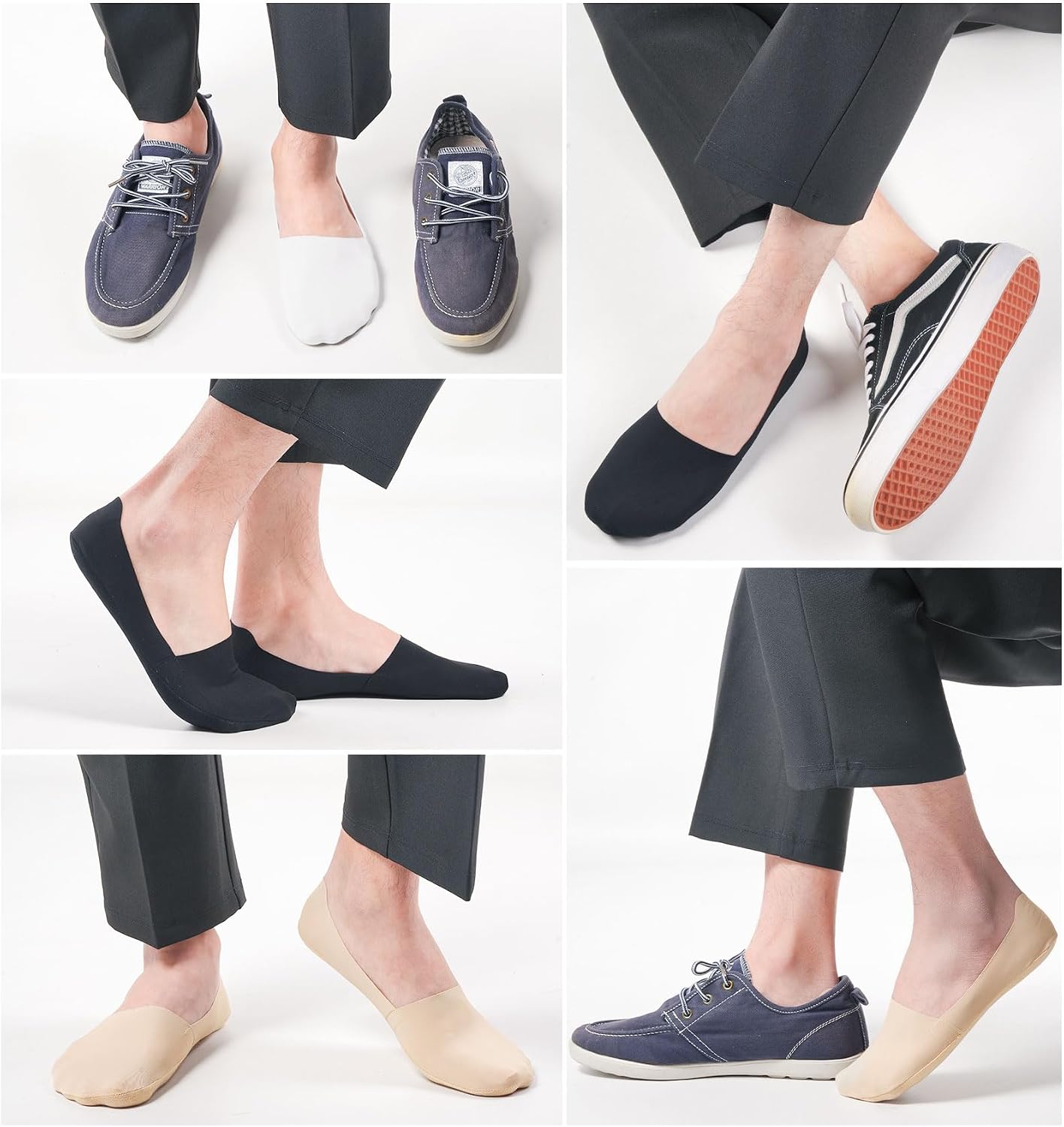 Detalle 2 de Caldodo Invisible Trainer Socks – Six Pairs, No-Show, Non-Slip & Lightweight