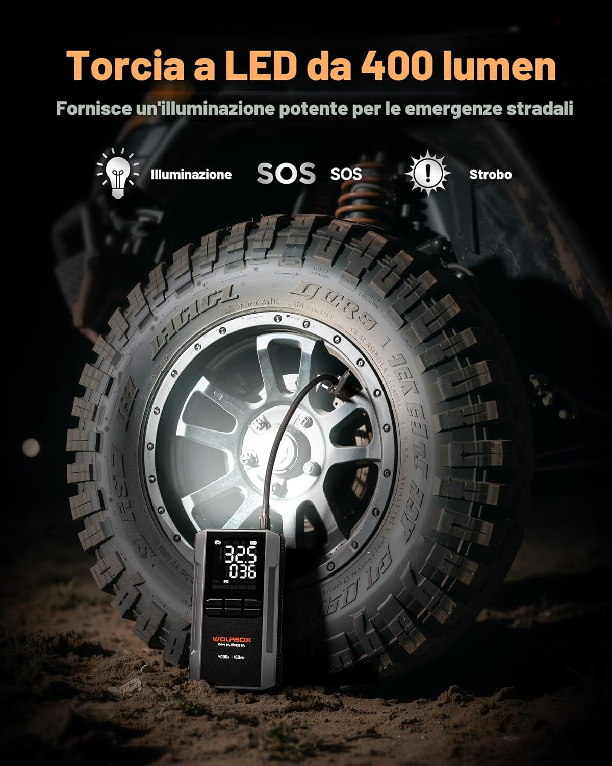 Thumbnail 5 de WOLFBOX Avviatore d’emergenza 4000 A, batteria 24.000 mAh