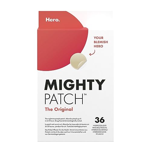 Detalle de Mighty Patch Original Spot Patches by HERO COSMETICS (36 patches) – Overnight Hydrocolloid Acne Treatment