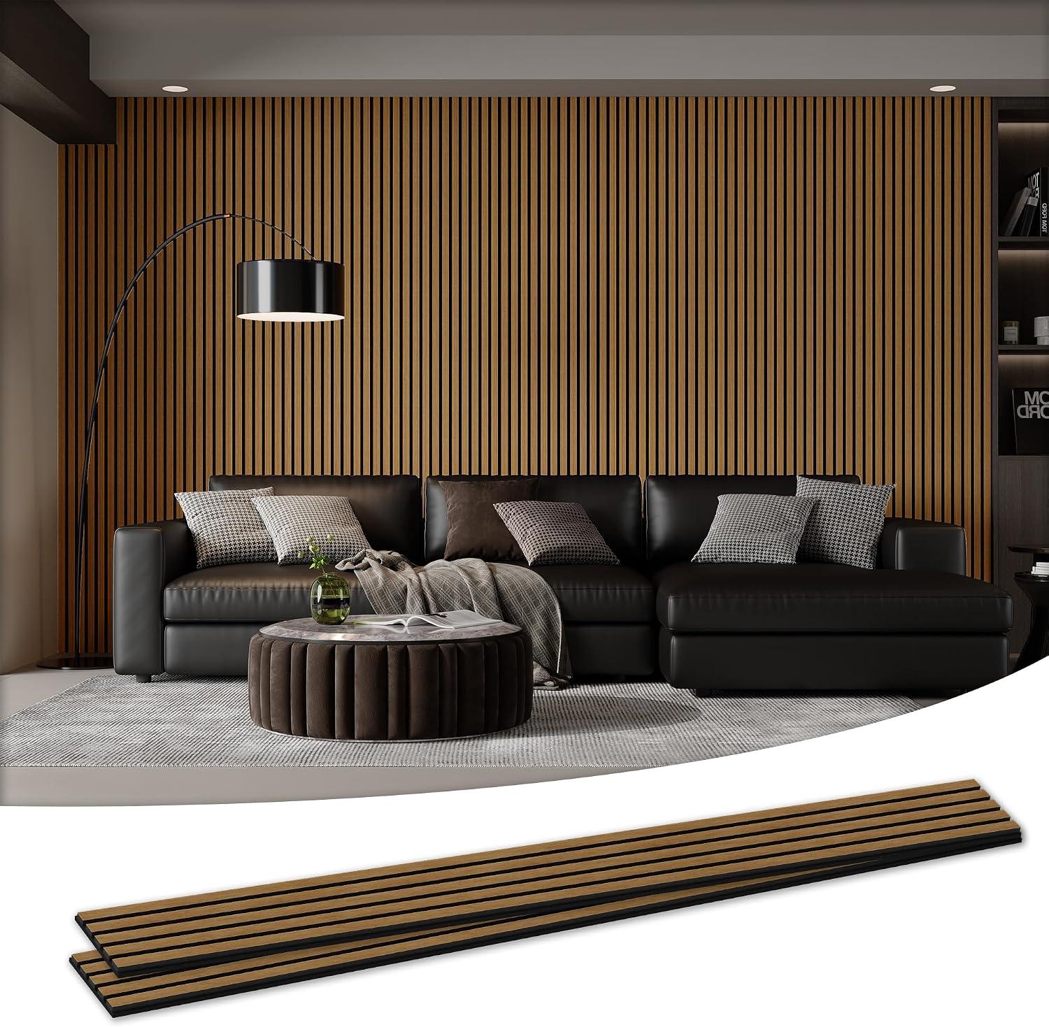Detalle de LDB_BUILDING AWPLDB-CO-26952-2P Acoustic Wood Wall Panels, Natural Oak, 2-Pack