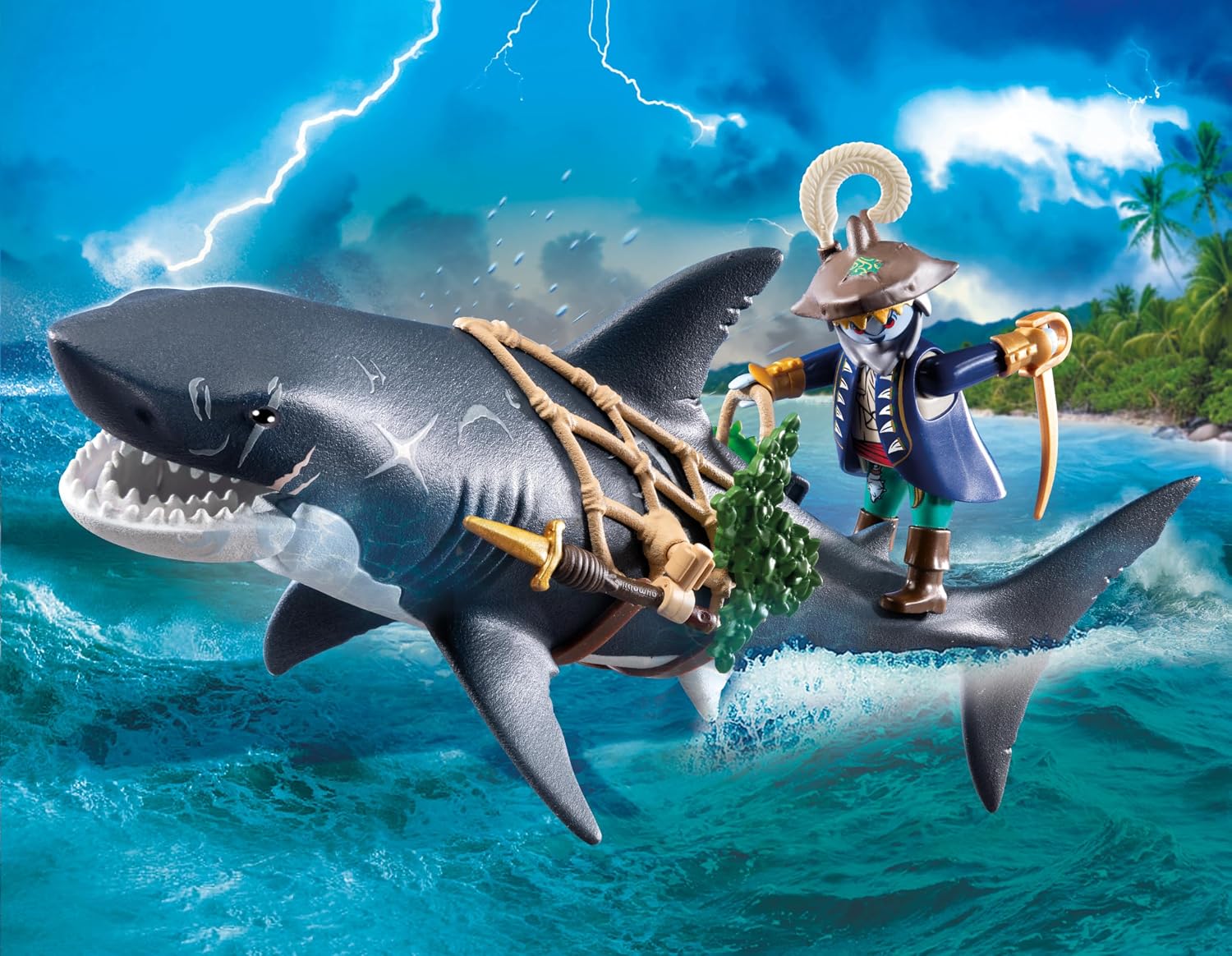 Detalle 2 de PLAYMOBIL 71793 Pirates Gevaar door de Reuzenhaai, piratenspeelgoed
