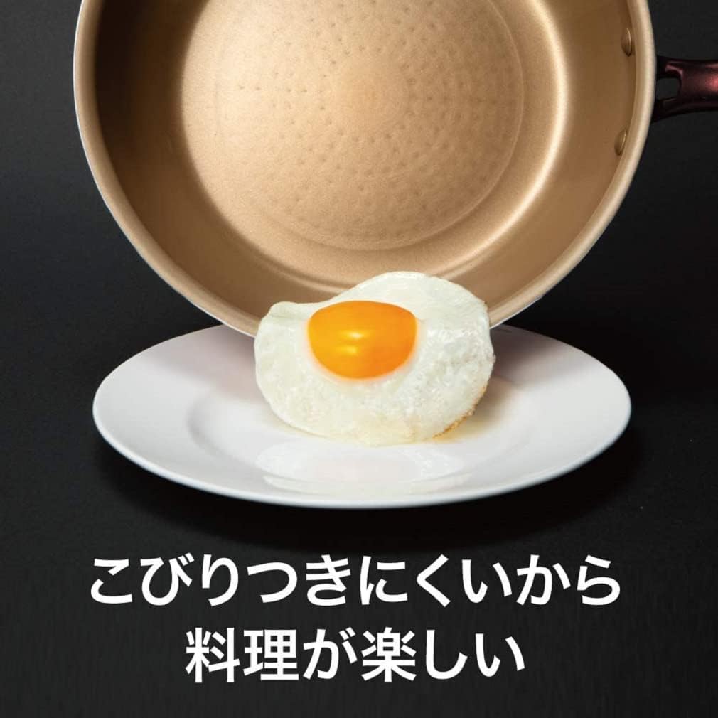 Detalle de ドウシシャ evercook α EAFP26DRD 炒め鍋 26cm IH・ガス対応 軽量ワインレッド