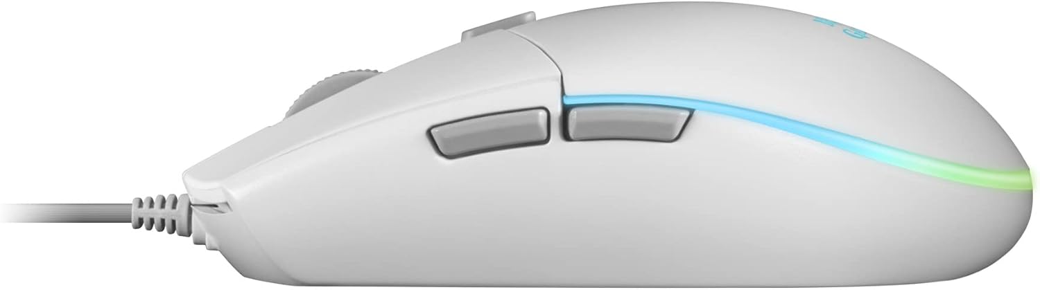 Detalle de Mars Gaming MMGW Souris Gamer Blanche RGB Flow 3200 DPI, anti-dérapant, switches HUANO