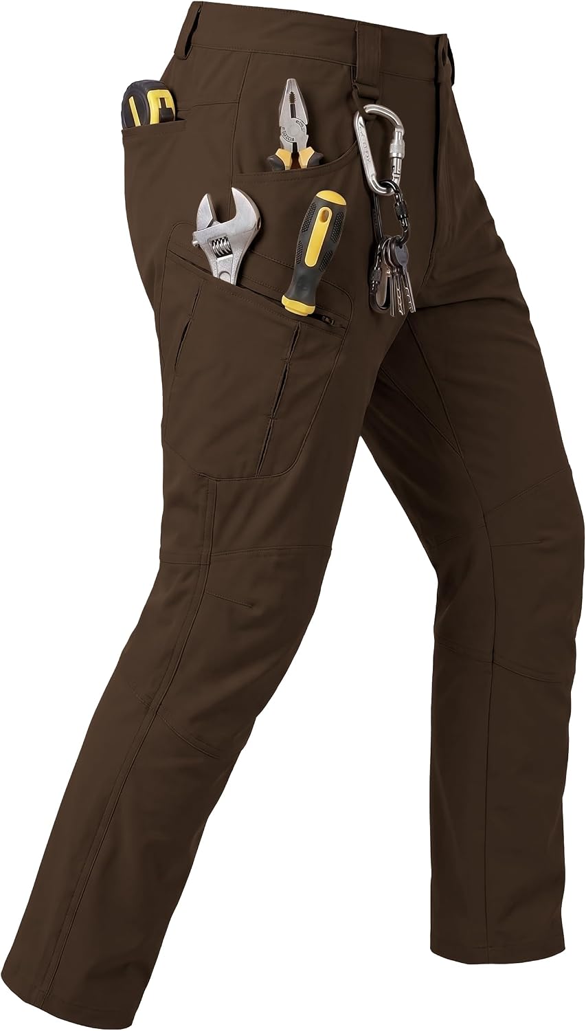 Detalle de Pillxter Men's Stretch Tactical Pants, 4-Way Stretch, 6 Pockets, Water-Resistant