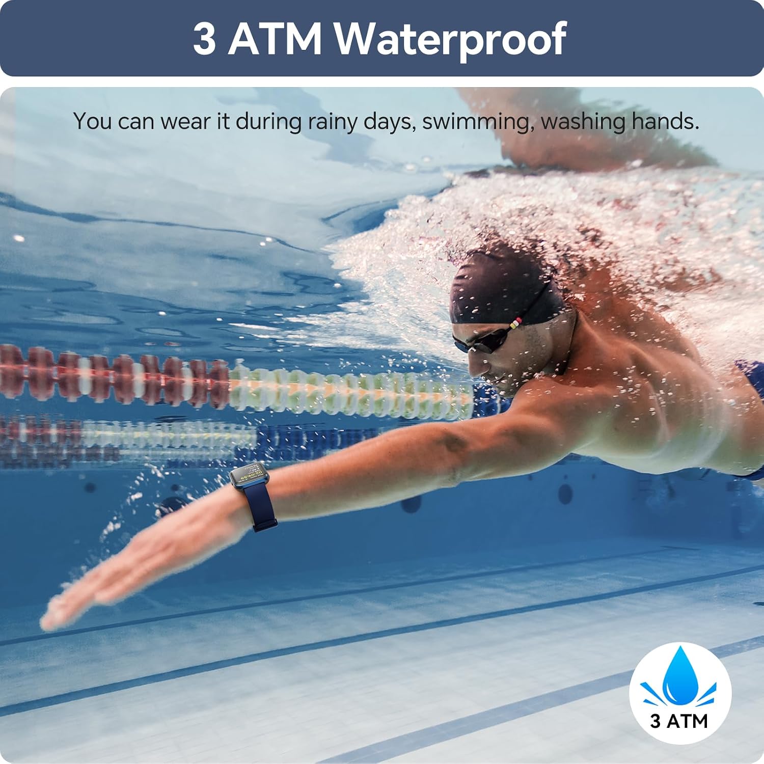 Thumbnail 6 de Aeac Smart Watch for Men & Women: 1.85" Touchscreen, Bluetooth Calling, Alexa, 120+ Sports & 3ATM Waterproof
